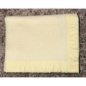 VTG Just Born WPL 3708 Yellow Security Blanket‎ Lovey with Satin Trim 14" x 18"